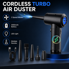 Rechargeable Turbo Air Duster product features and accessories thumbnail