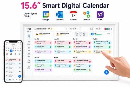 15.6 inch smart digital calendar with calendar sync and phone view