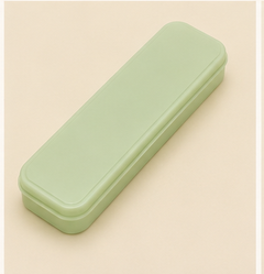 Green portable utensil storage case closed thumbnail